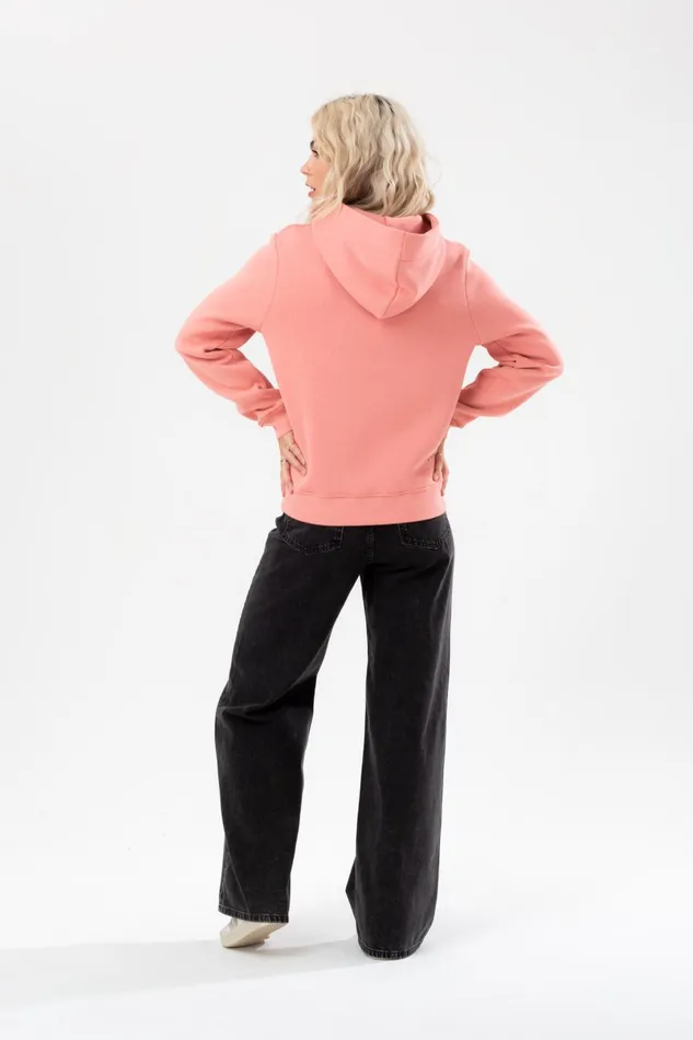 Just Hype Hoodies and Sweatshirts Hype Womens Blush Justhype Drawcord Hoodie