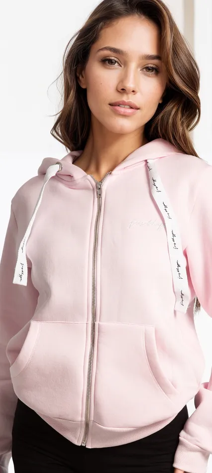 Just Hype Hoodies and Sweatshirts Hype Womens Pink Scribble Zip Hoodie