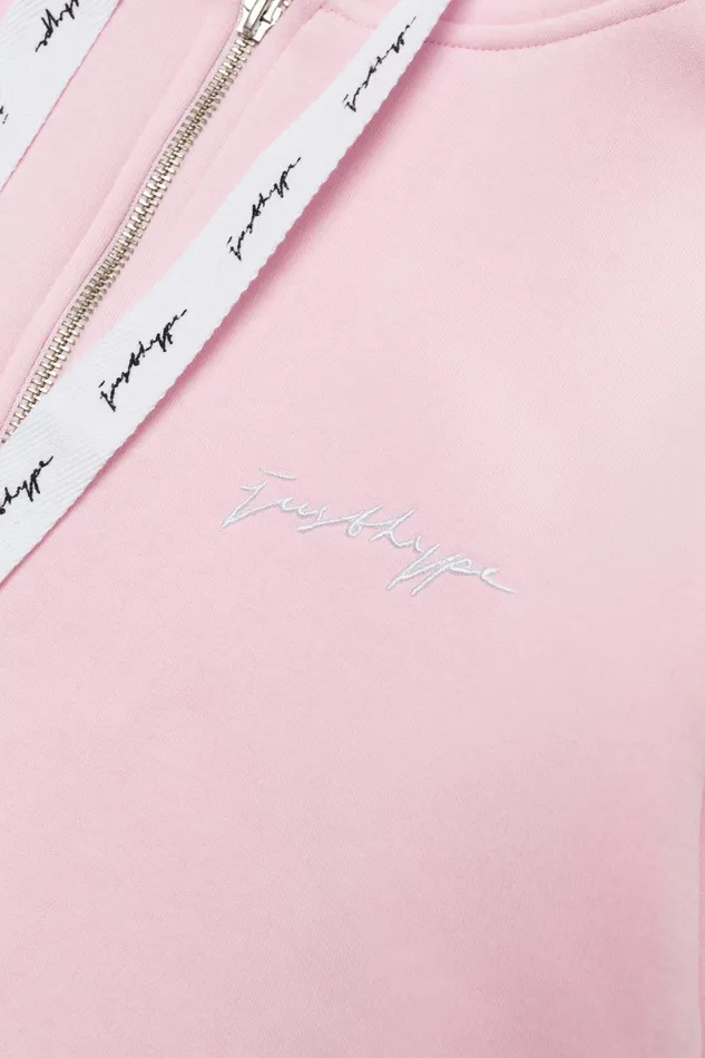 Just Hype Hoodies and Sweatshirts Hype Womens Pink Scribble Zip Hoodie