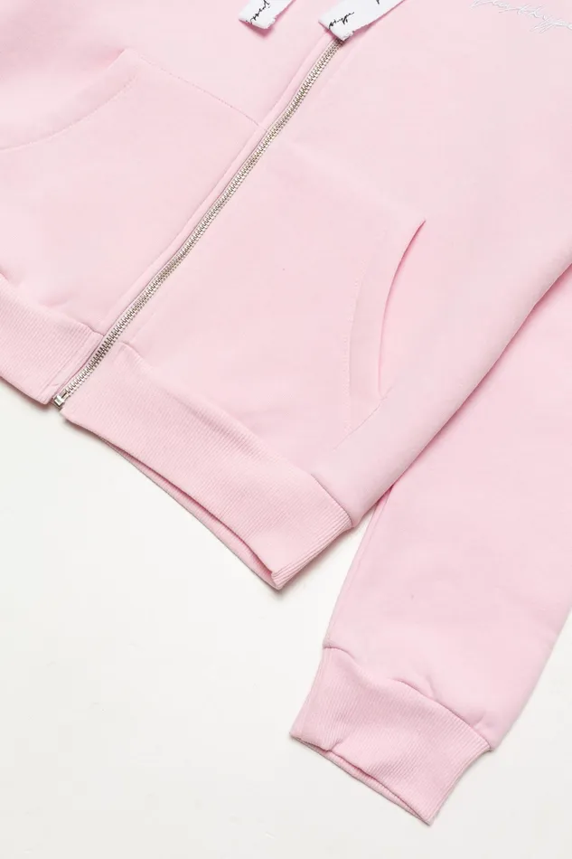 Just Hype Hoodies and Sweatshirts Hype Womens Pink Scribble Zip Hoodie