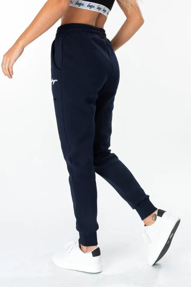 Just Hype Joggers Hype Navy Scribble Logo Women039S Joggers