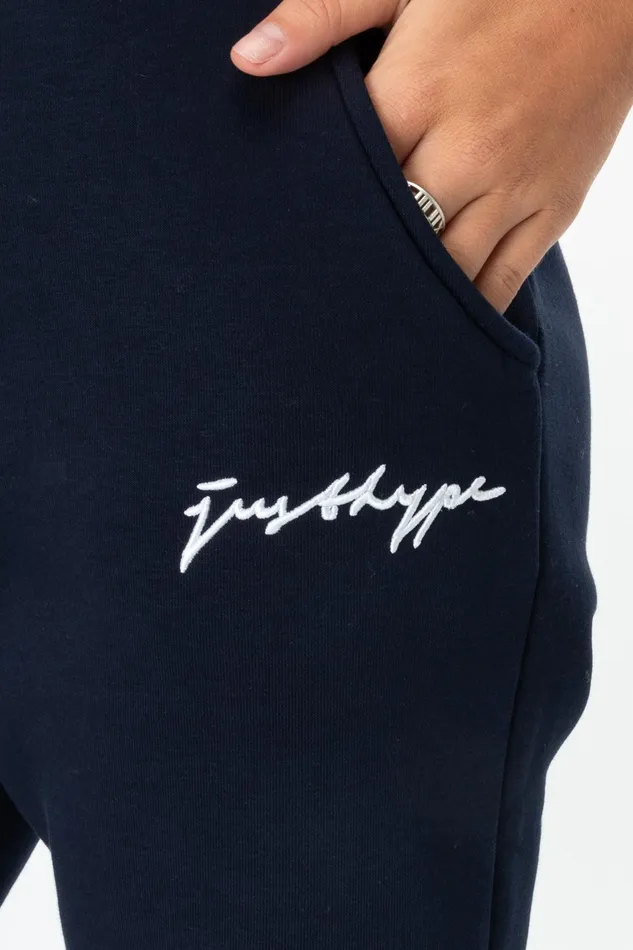 Just Hype Joggers Hype Navy Scribble Logo Women039S Joggers