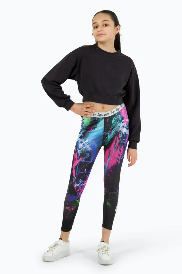 Just Hype Leggings and Bralettes Hype Girls Multi Dark Smudge Leggings