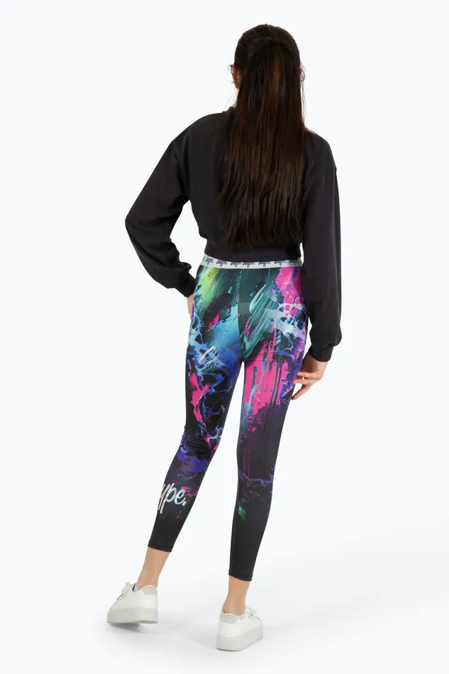 Just Hype Leggings and Bralettes Hype Girls Multi Dark Smudge Leggings