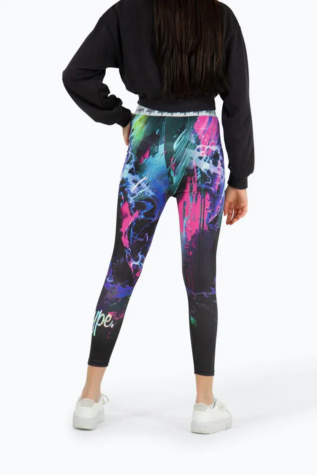 Just Hype Leggings and Bralettes Hype Girls Multi Dark Smudge Leggings