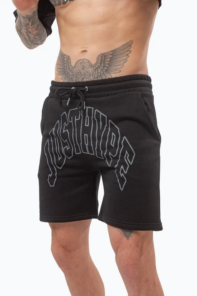 Just Hype Swimwear and Shorts Black College Outline Shorts
