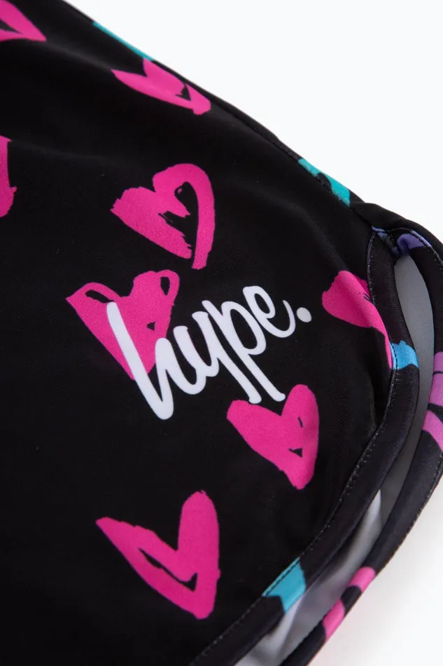 Just Hype Swimwear and Shorts Hype Girls Scribble Heart Pink Script Shorts