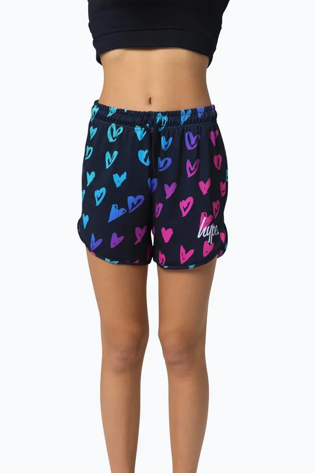 Just Hype Swimwear and Shorts Hype Girls Scribble Heart Pink Script Shorts