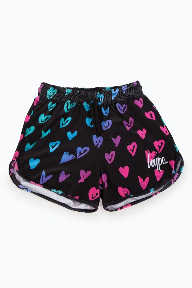Just Hype Swimwear and Shorts Hype Girls Scribble Heart Pink Script Shorts