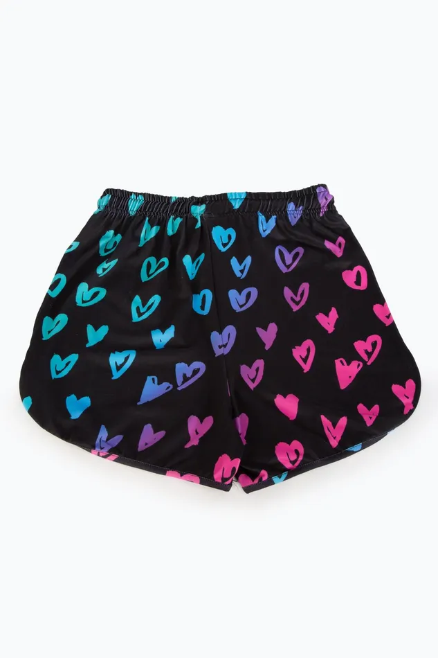 Just Hype Swimwear and Shorts Hype Girls Scribble Heart Pink Script Shorts