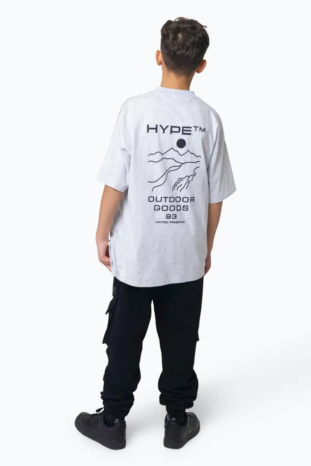 Just Hype TShirts and Vests Hype Boys Grey Marl Outdoor Oversized TShirt