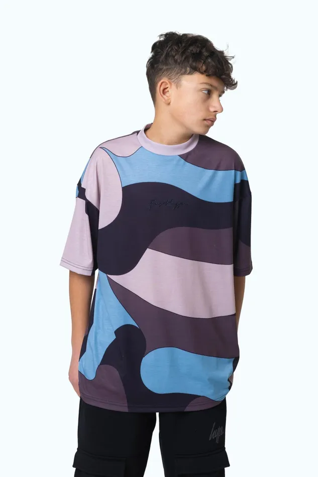 Just Hype TShirts and Vests Hype Boys Multi Squiggle Camo Oversized TShirt