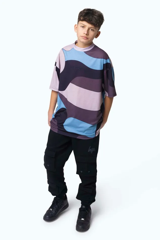 Just Hype TShirts and Vests Hype Boys Multi Squiggle Camo Oversized TShirt