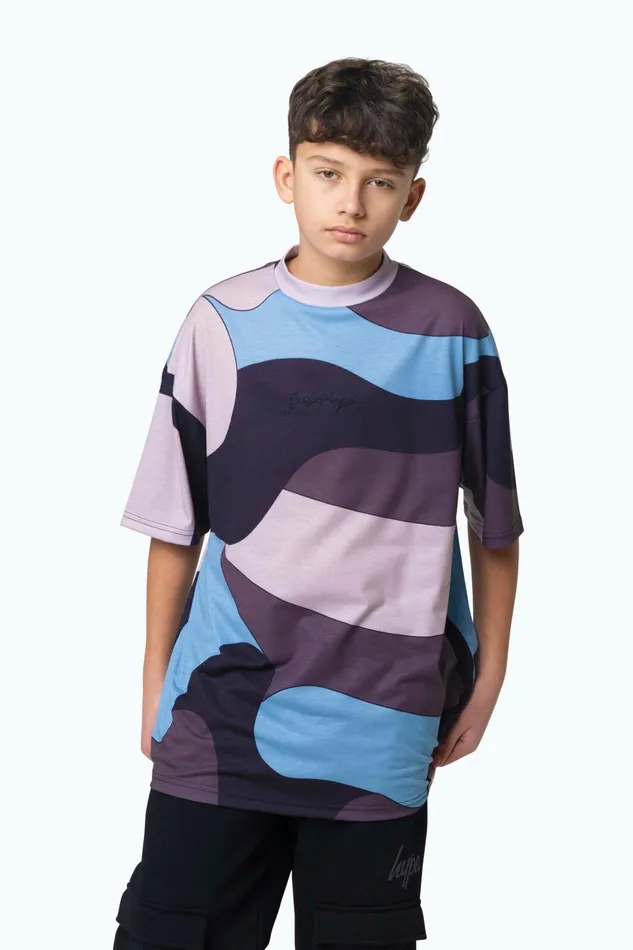 Just Hype TShirts and Vests Hype Boys Multi Squiggle Camo Oversized TShirt