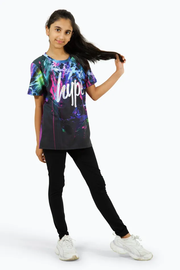 Just Hype TShirts Hype Girls Multi Dark Smudge TShirt