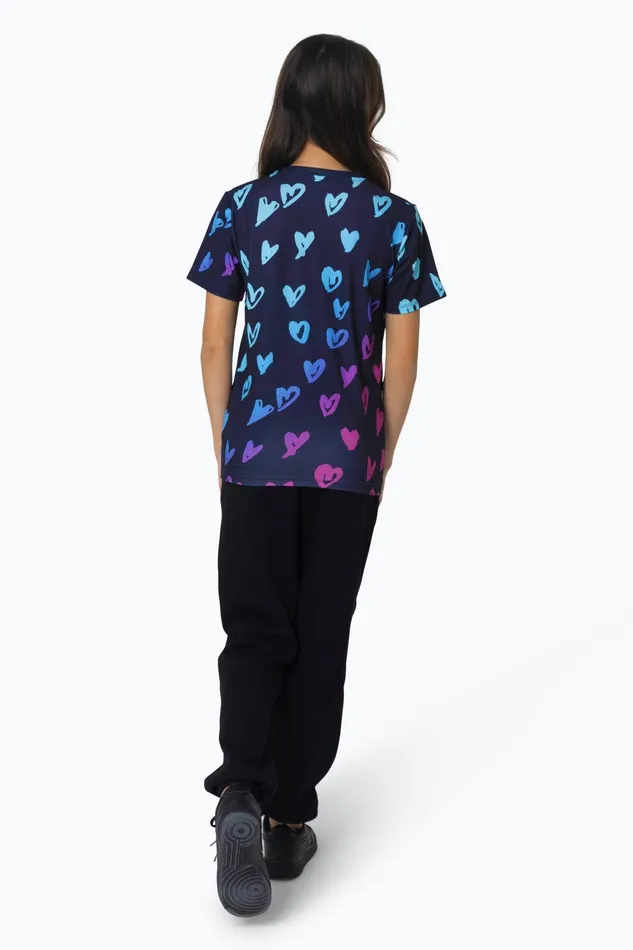Just Hype TShirts Hype Girls Multi Scribble Hearts TShirt