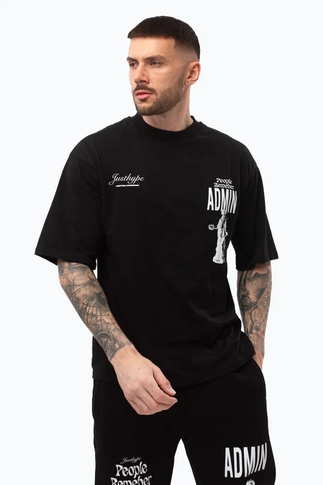 Just Hype TShirts Justhype Mens Black Admin TShirt