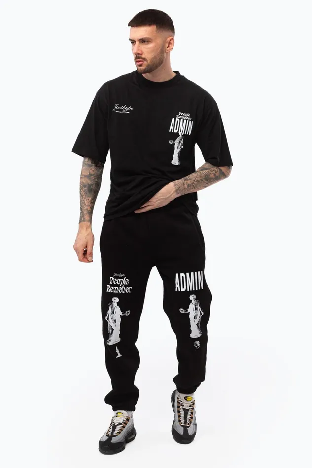 Just Hype TShirts Justhype Mens Black Admin TShirt