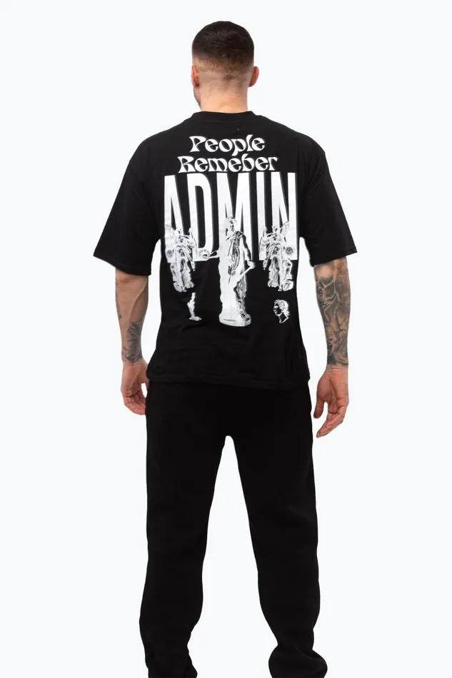 Just Hype TShirts Justhype Mens Black Admin TShirt