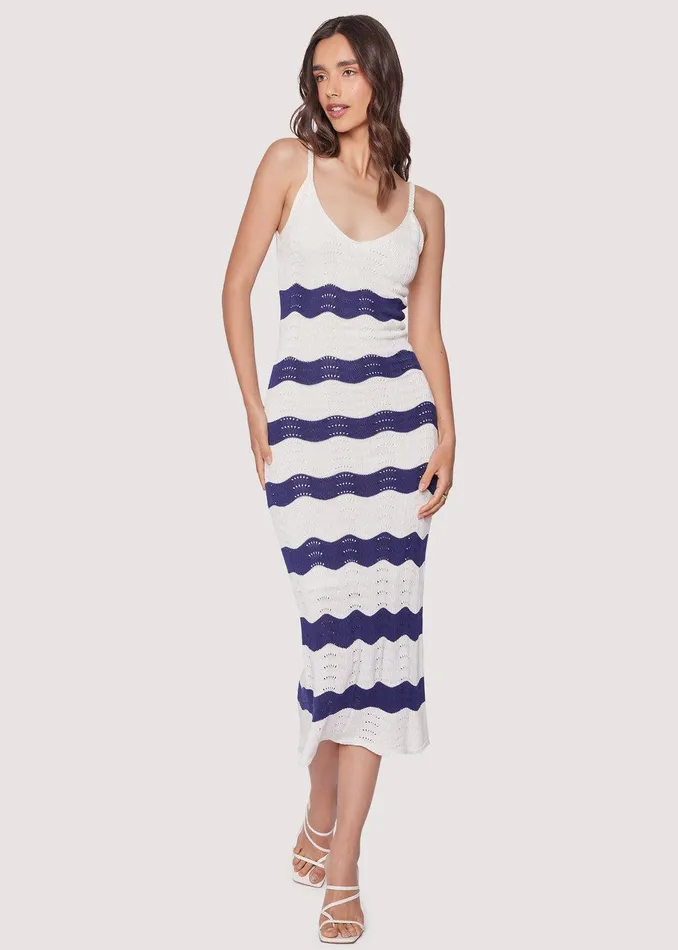Kairi Midi Dress Creamnavy Women Lost Wander Dresses