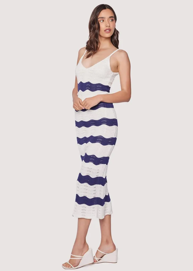 Kairi Midi Dress Creamnavy Women Lost Wander Dresses