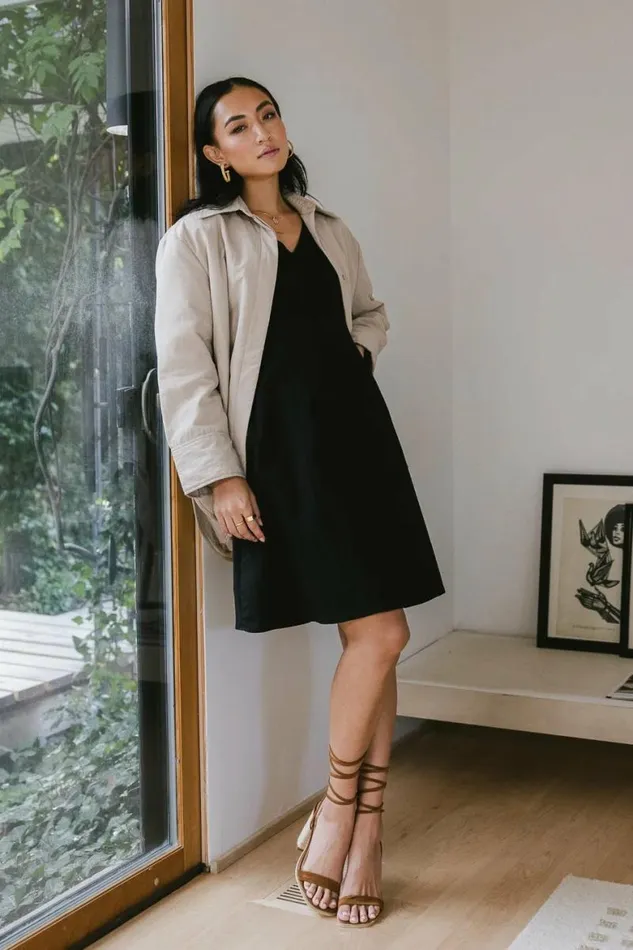 Kaylie Puff Sleeve Dress In Black Black Women Bohme Dresses