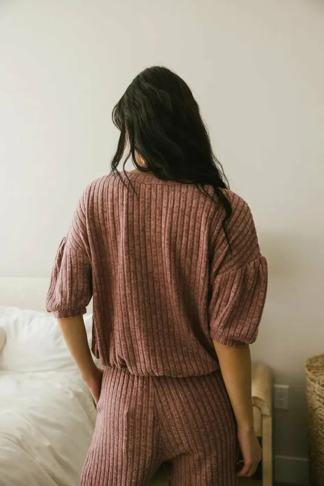 Keiko Ribbed Top In Mauve Mauve Women Bohme Sets