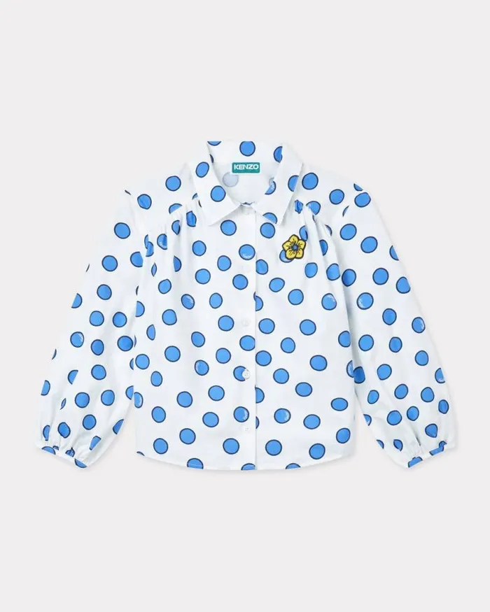Kids 039Blue Jungle039 Printed Cotton Poplin Shirt Blush Kenzo Tshirts And Sweatshirts