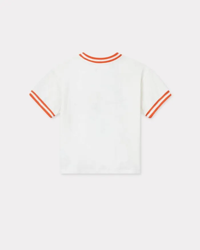Kids 039KENZO Tour039 Cotton Tshirt Off White Kenzo Tshirts And Sweatshirts