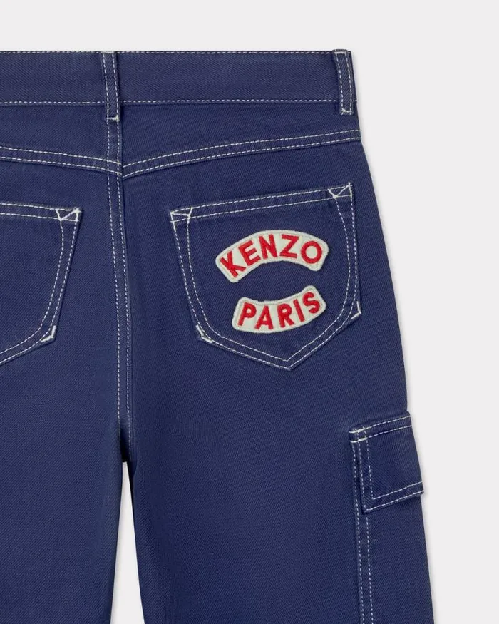 Kids 039KENZO Tour039 Cotton Trousers Ink Kenzo Pants And Shorts