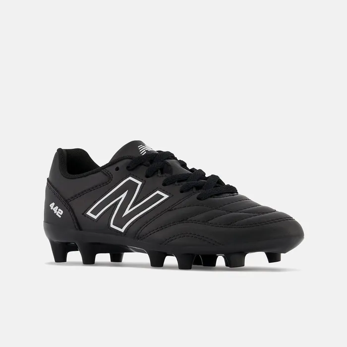 Kids 442 V2 ACADEMY JNR FG Black With White New Balance Cleats Kids 442 V2 ACADEMY JNR FG Black With White New Balance Cleats