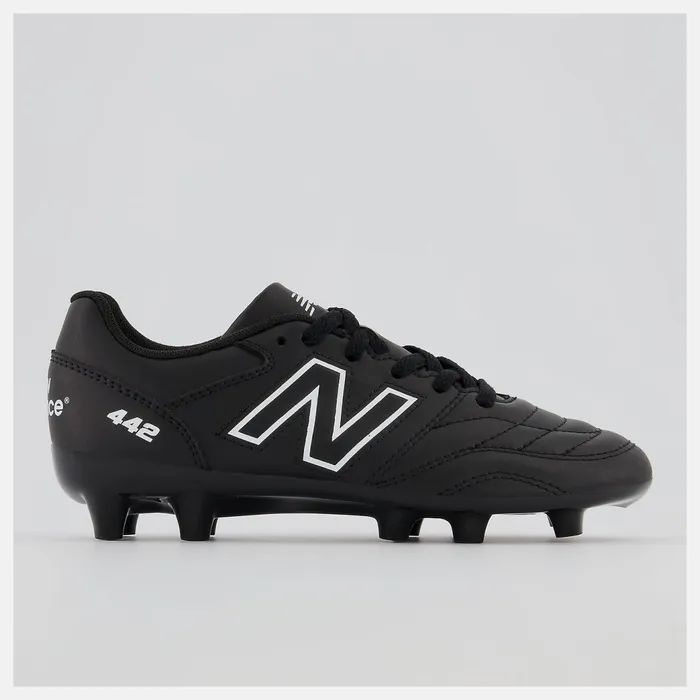 Kids 442 V2 ACADEMY JNR FG Black With White New Balance Cleats Kids 442 V2 ACADEMY JNR FG Black With White New Balance Cleats
