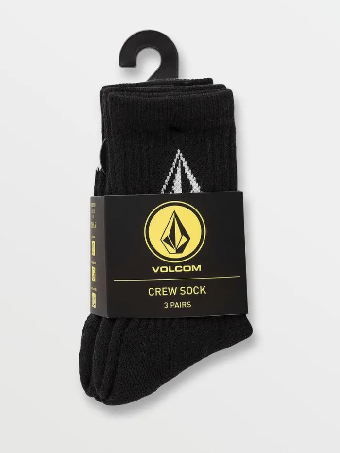 Kids Accessories Volcom Big Boys Full Stone 3 Pack Socks 8211 Black