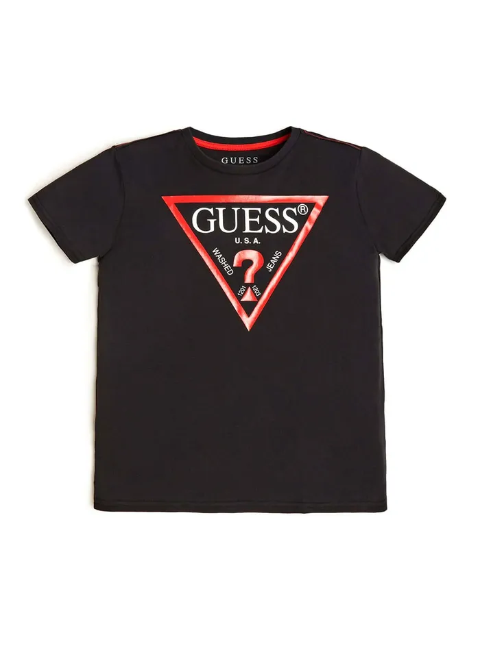 Kids Big Boy GUESS Black Logo Tshirt 716
