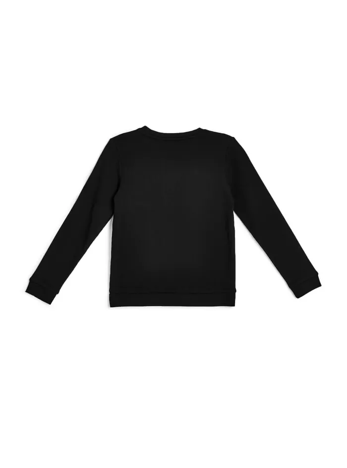 Kids Big Girl GUESS Black Active Logo Sweatshirt 716 Kids Big Girl GUESS Black Active Logo Sweatshirt 716