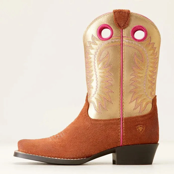 Kids Big Kids039 Footwear Ariat Derby Monroe Western Boot Terracotta Roughout Kids Big Kids039 Footwear Ariat Derby Monroe Western Boot Terracotta Roughout