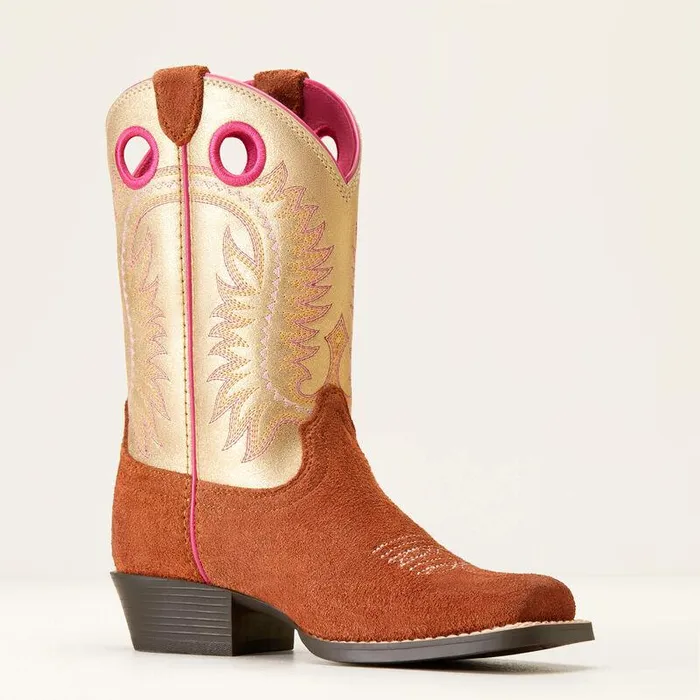 Kids Big Kids039 Footwear Ariat Derby Monroe Western Boot Terracotta Roughout Kids Big Kids039 Footwear Ariat Derby Monroe Western Boot Terracotta Roughout