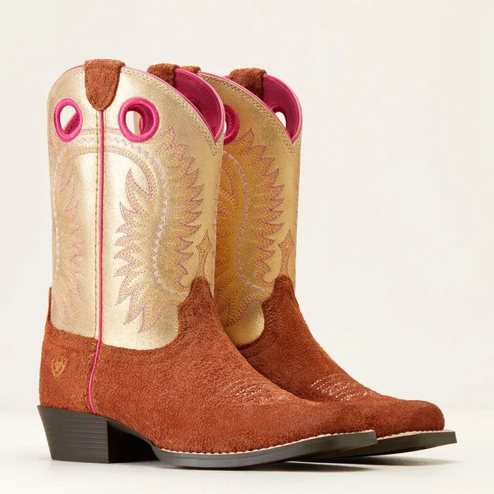 Kids Big Kids039 Footwear Ariat Derby Monroe Western Boot Terracotta Roughout Kids Big Kids039 Footwear Ariat Derby Monroe Western Boot Terracotta Roughout