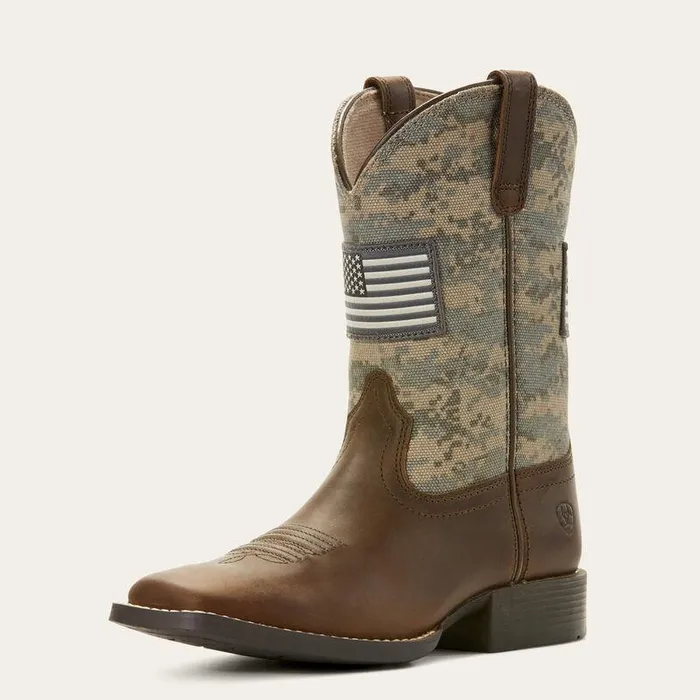 Kids Big Kids039 Footwear Ariat Patriot Western Boot Distressed Brown