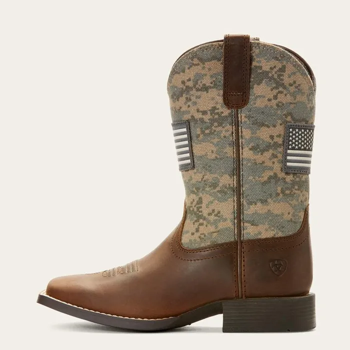 Kids Big Kids039 Footwear Ariat Patriot Western Boot Distressed Brown