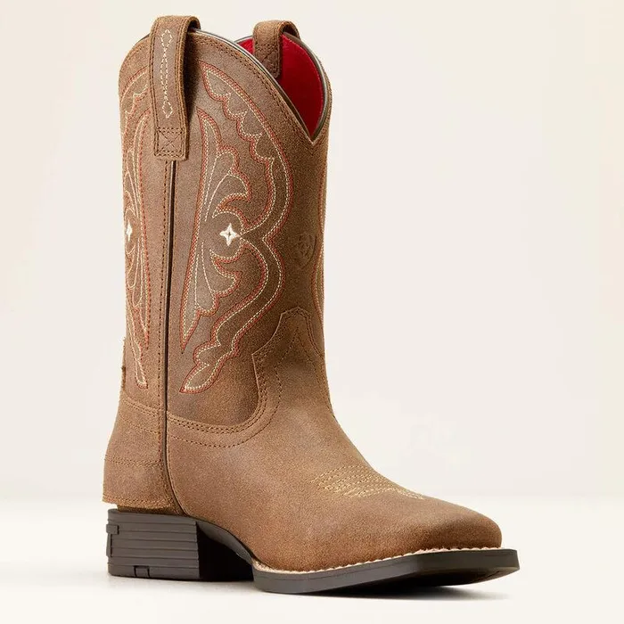Kids Big Kids039 Footwear Ariat Quickdraw EZ Zip Western Boot Distressed Brown