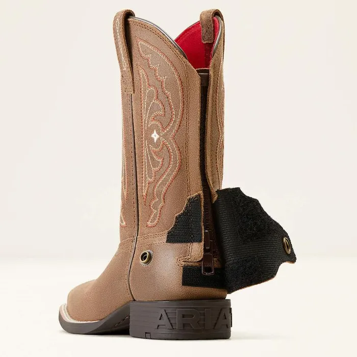 Kids Big Kids039 Footwear Ariat Quickdraw EZ Zip Western Boot Distressed Brown