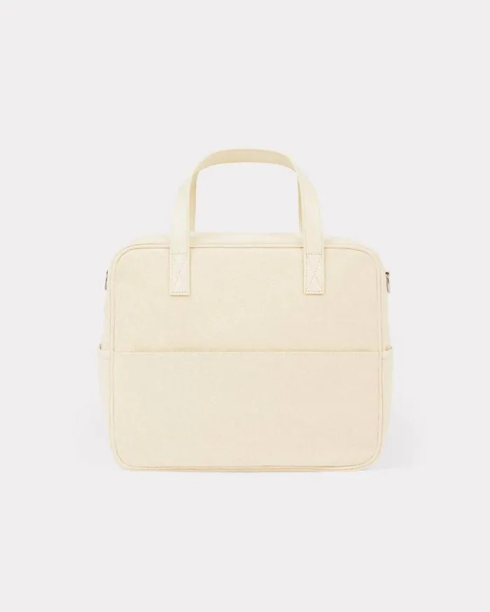 Kids Cotton Leather And Linen Changing Bag With Mattress Off White Kenzo Babies 1 Month 8211 2 Years