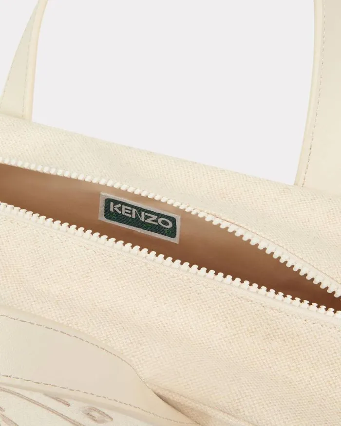 Kids Cotton Leather And Linen Changing Bag With Mattress Off White Kenzo Babies 1 Month 8211 2 Years
