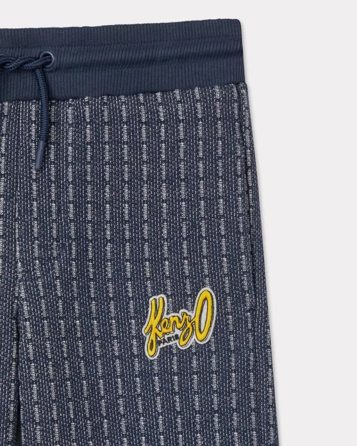 Kids Embroidered039Blue Jungle039 Cotton Jogging Bottoms Blue Black Kenzo Pants And Shorts