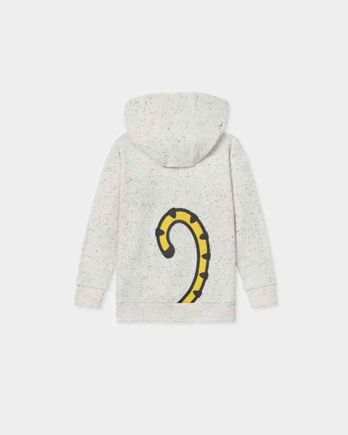 Kids Embroidered Cotton Sweatshirt Ecru Kenzo Tshirts And Sweatshirts