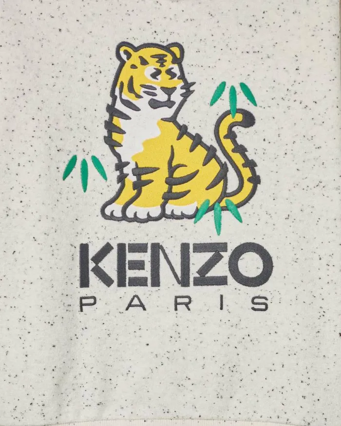 Kids Embroidered Cotton Sweatshirt Ecru Kenzo Tshirts And Sweatshirts