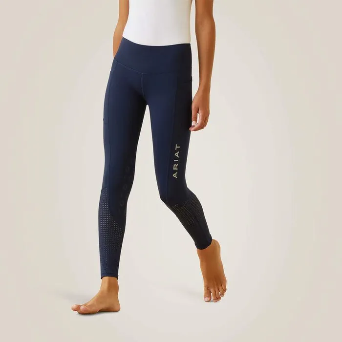Kids English Riding Clothing Ariat Eos Knee Patch Tight Navy