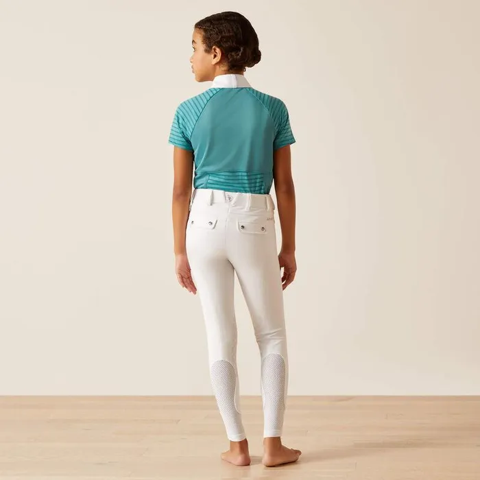 Kids English Riding Clothing Ariat Tri Factor Grip Knee Patch Breech White