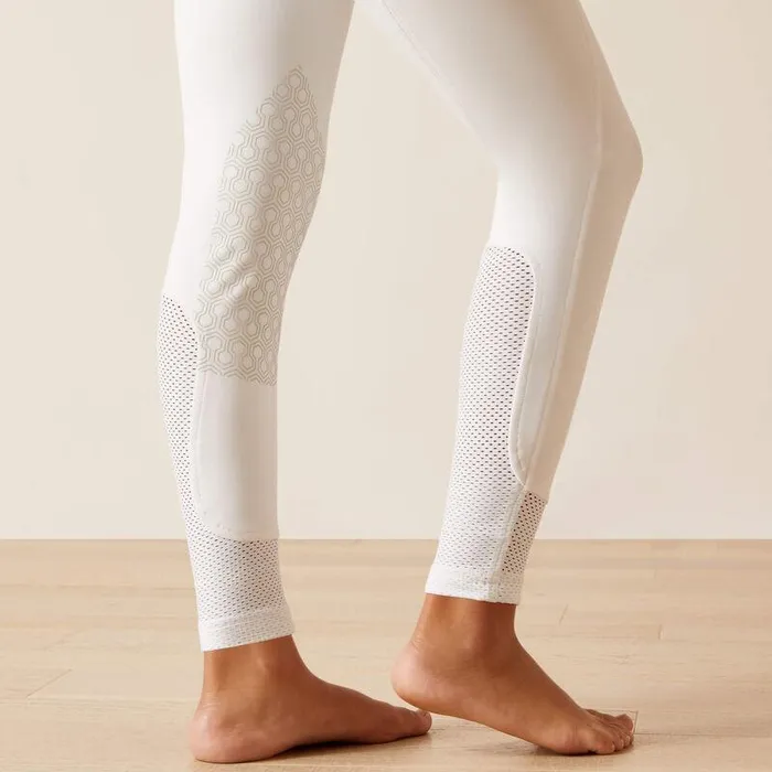 Kids English Riding Clothing Ariat Tri Factor Grip Knee Patch Breech White